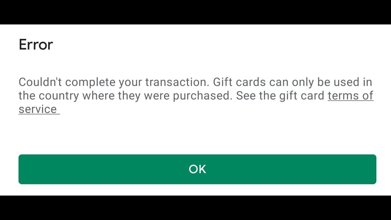 Google Play Gift Card Can Only Be Used in the Country