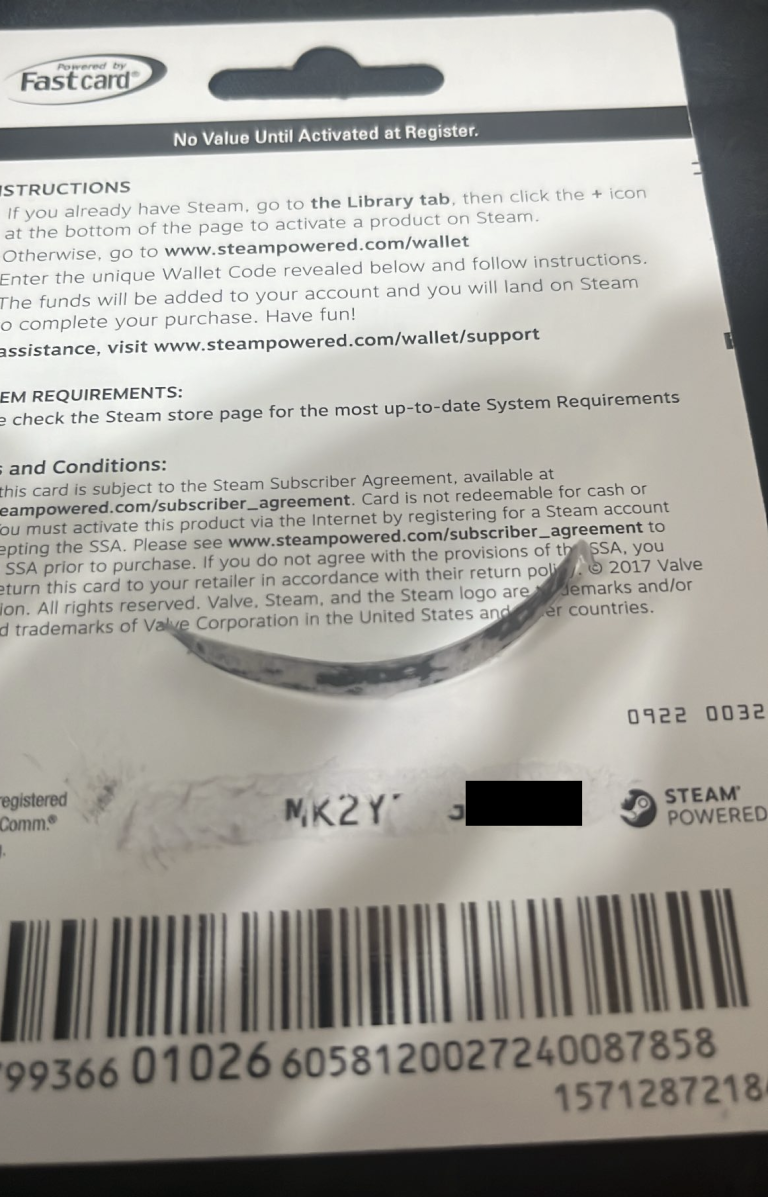 What to Do If Steam Gift Card Code is Unreadable