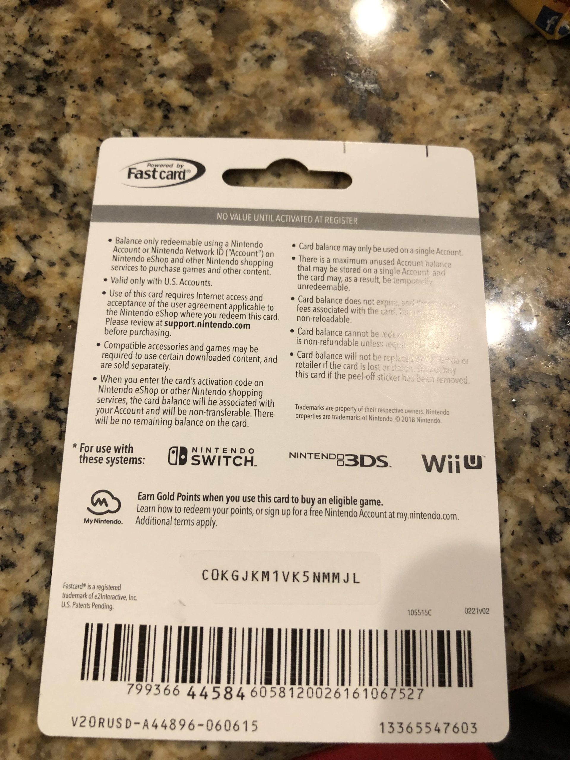 Nintendo Gift Card Code